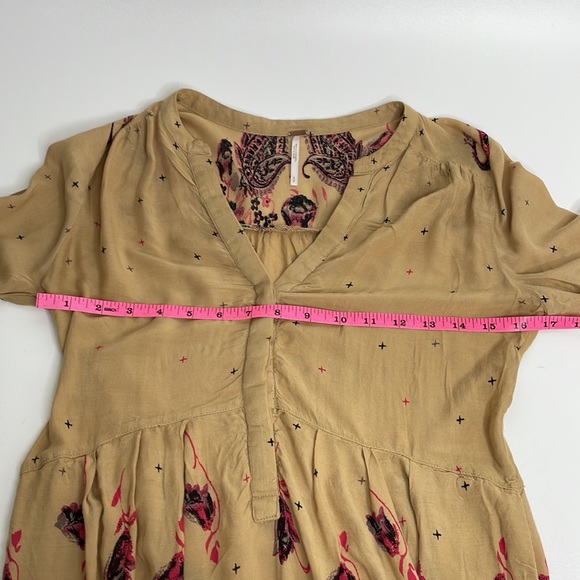 Free People Long sleeve floral Boho chic tunic dress size Small - Picture 12 of 14